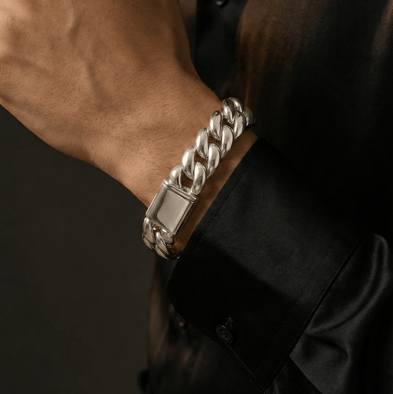 Miami Imperio 16mm — Silver Cuban Bracelet 999 - nativosjewelry