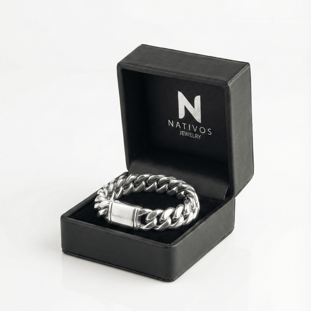Miami Imperio 16mm — Silver Cuban Bracelet 999 - nativosjewelry