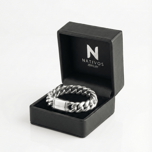 Miami Imperio 16mm — Silver Cuban Bracelet 999 - nativosjewelry