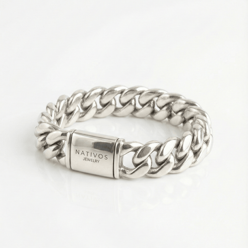 Miami Imperio 16mm — Silver Cuban Bracelet 999 - nativosjewelry