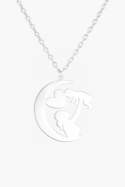 Collar silueta de Mamá e hijo de Plata 950 - nativosjewelry