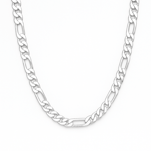 Cadena Figaro Hexagonal de Plata 950 4mm - nativosjewelry