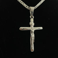 Thumbnail for Cadena Lomo de Corvina con Cruz de Plata 950 Hombre - nativosjewelry