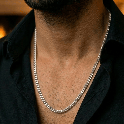 Cadena Lomo de Corvina de Plata 950 para Hombre 3mm - nativosjewelry