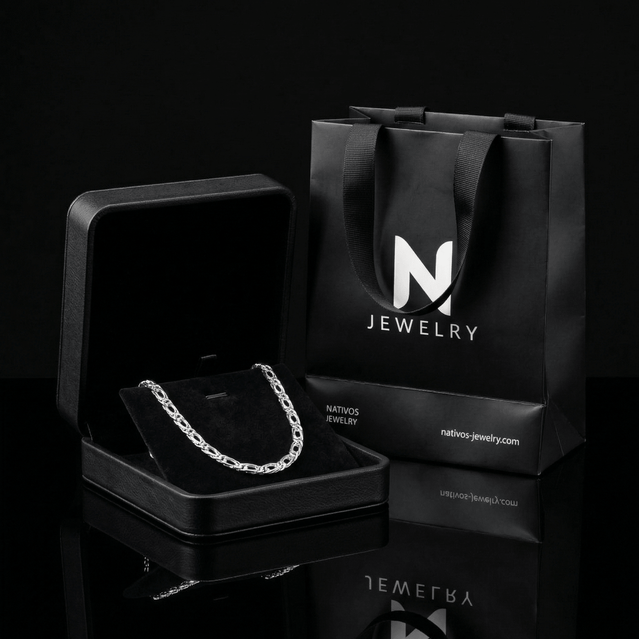Cadena Mónaco de Plata ley 950 3mm - nativosjewelry