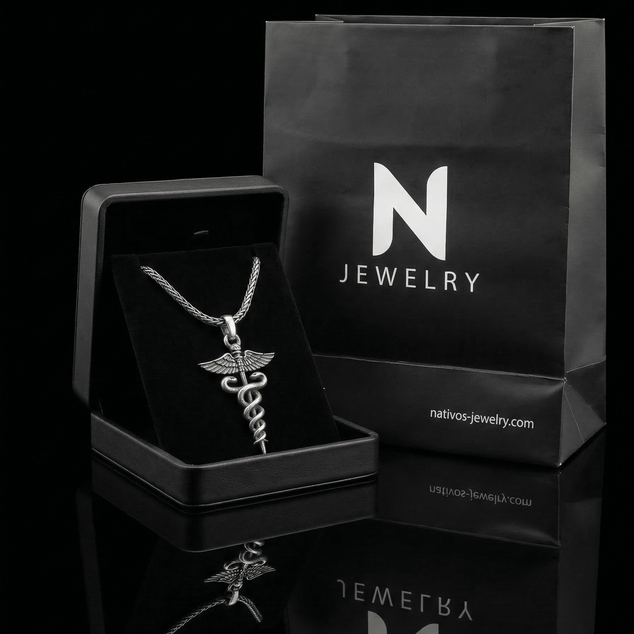 Collar Caduceo — Plata 950 - nativosjewelry