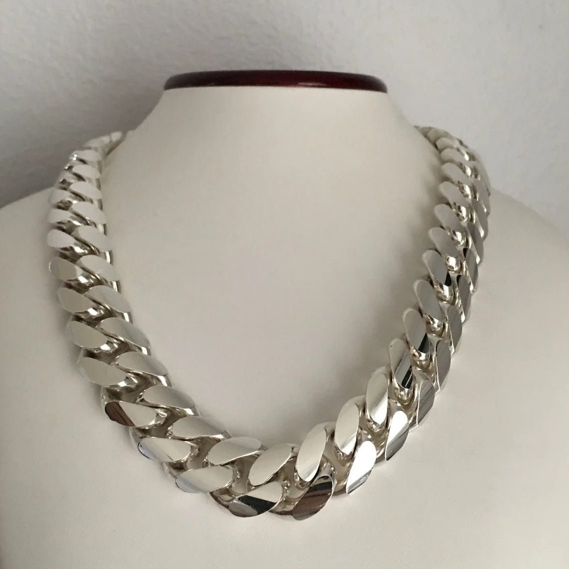 Collar de Eslabones Cubanos - 18 mm Plata Ley 999 Premium - nativosjewelry