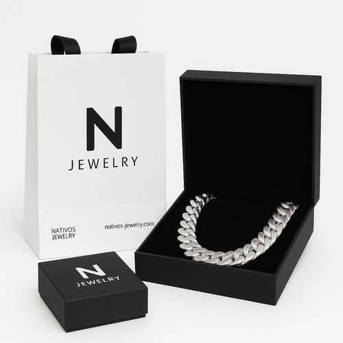Collar de Eslabones Cubanos - 18 mm Plata Ley 999 Premium - nativosjewelry