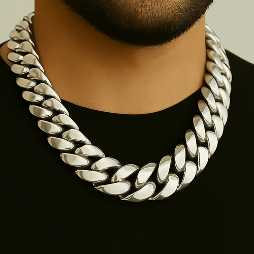 Collar de eslabones cubanos 19mm - Plata 999 Premium - nativosjewelry