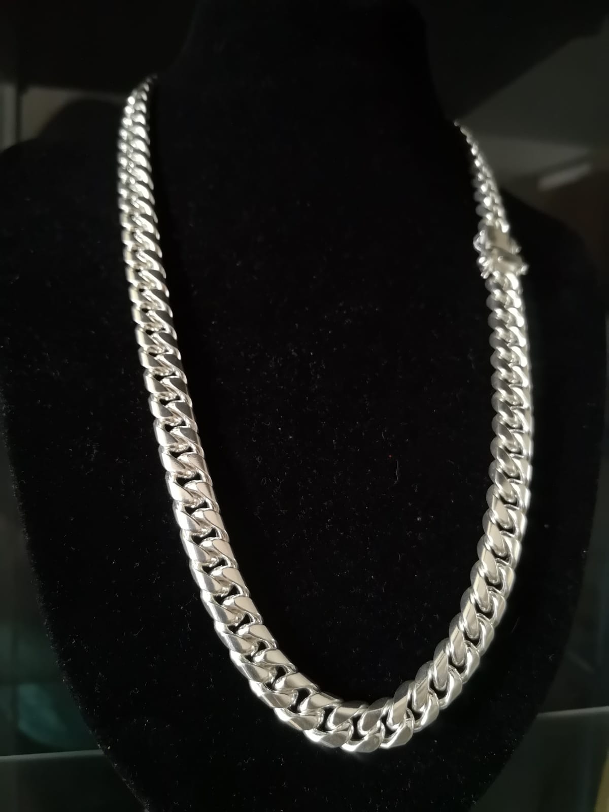 Collar de Eslabones Cubanos Plata Pura 950 11mm - nativosjewelry