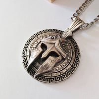 Thumbnail for Collar Escudo Espartano de Plata 950 quemada - nativosjewelry