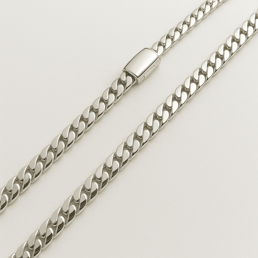 Collar Eslabones Cubanos - 12mm Plata Maciza Pura 999 - nativosjewelry