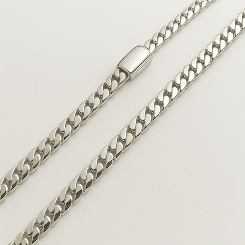 Collar Eslabones Cubanos - 12mm Plata Maciza Pura 999 - nativosjewelry