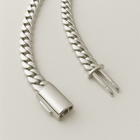 Thumbnail for Collar Eslabones Cubanos - 12mm Plata Maciza Pura 999 - nativosjewelry