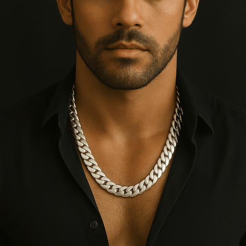 Collar Eslabones Cubanos - 12mm Plata Maciza Pura 999 - nativosjewelry