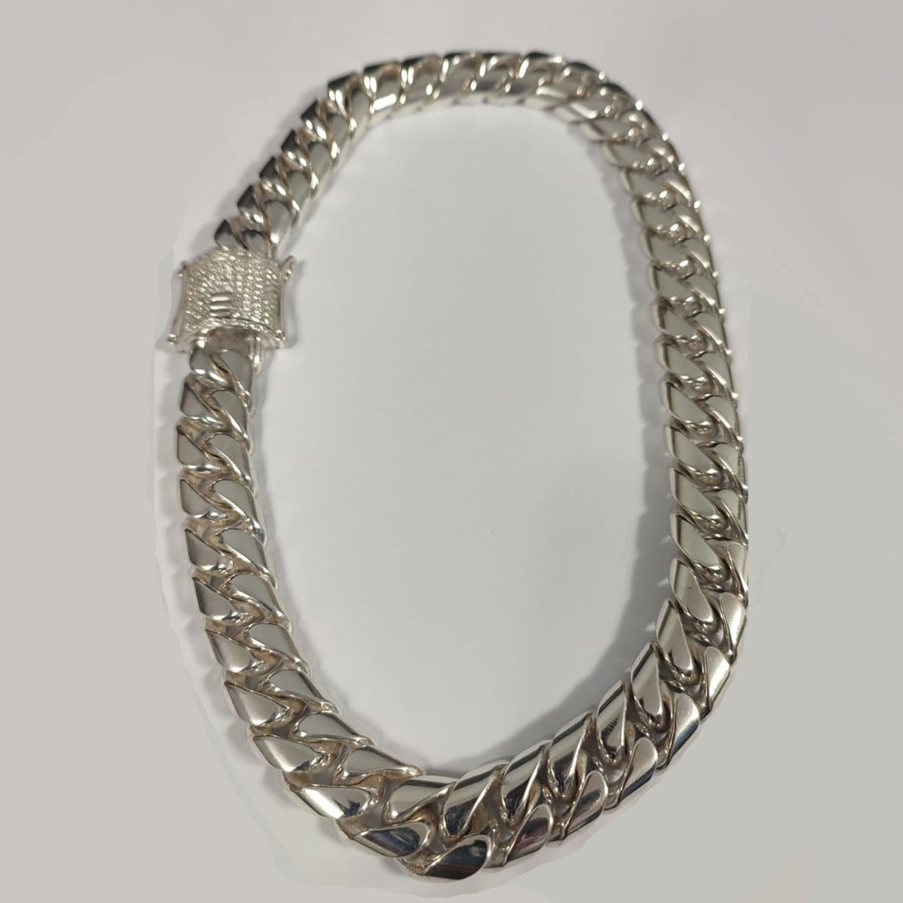 Collar eslabones cubanos 17mm Plata 999 - nativosjewelry