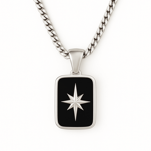 Polar Guide — Onyx Star Necklace Silver 950 (4mm) - nativosjewelry