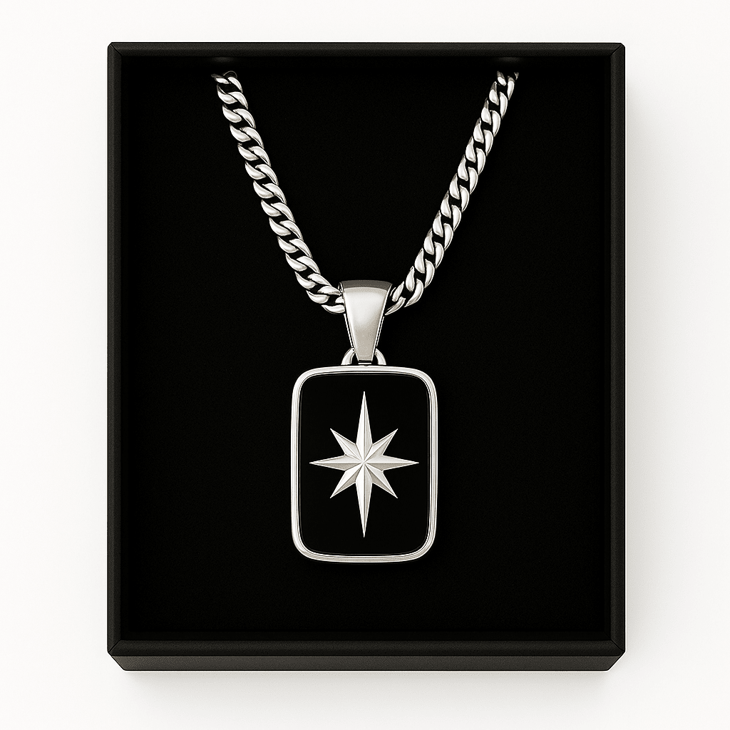 Polar Guide — Onyx Star Necklace Silver 950 (4mm) - nativosjewelry