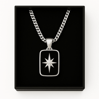 Thumbnail for Polar Guide — Onyx Star Necklace Silver 950 (4mm) - nativosjewelry