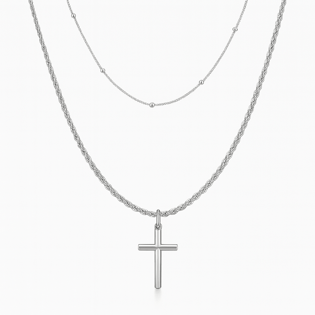 Set Doble Cadena — Beads & Rope con Cruz - nativosjewelry