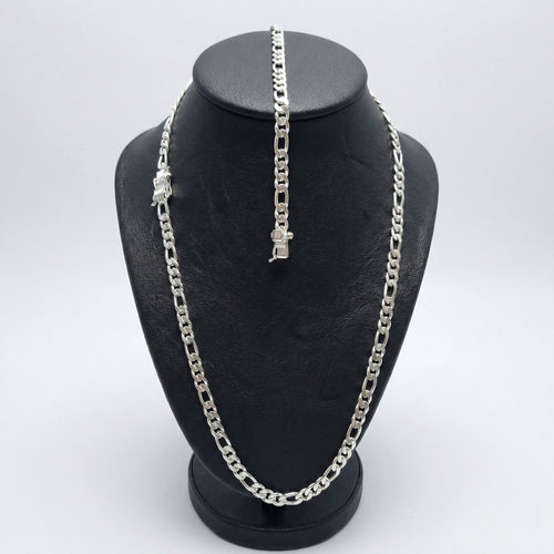 Set Fígaro 8 mm — Cadena y Pulsera Plata 950 - nativosjewelry
