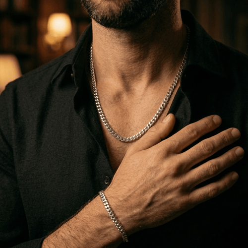 Set Lomo Presencia 6mm — Silver Chain & Bracelet 950 - nativosjewelry