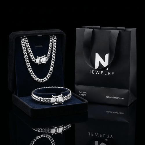 Set Lomo Presencia 6mm — Silver Chain & Bracelet 950 - nativosjewelry