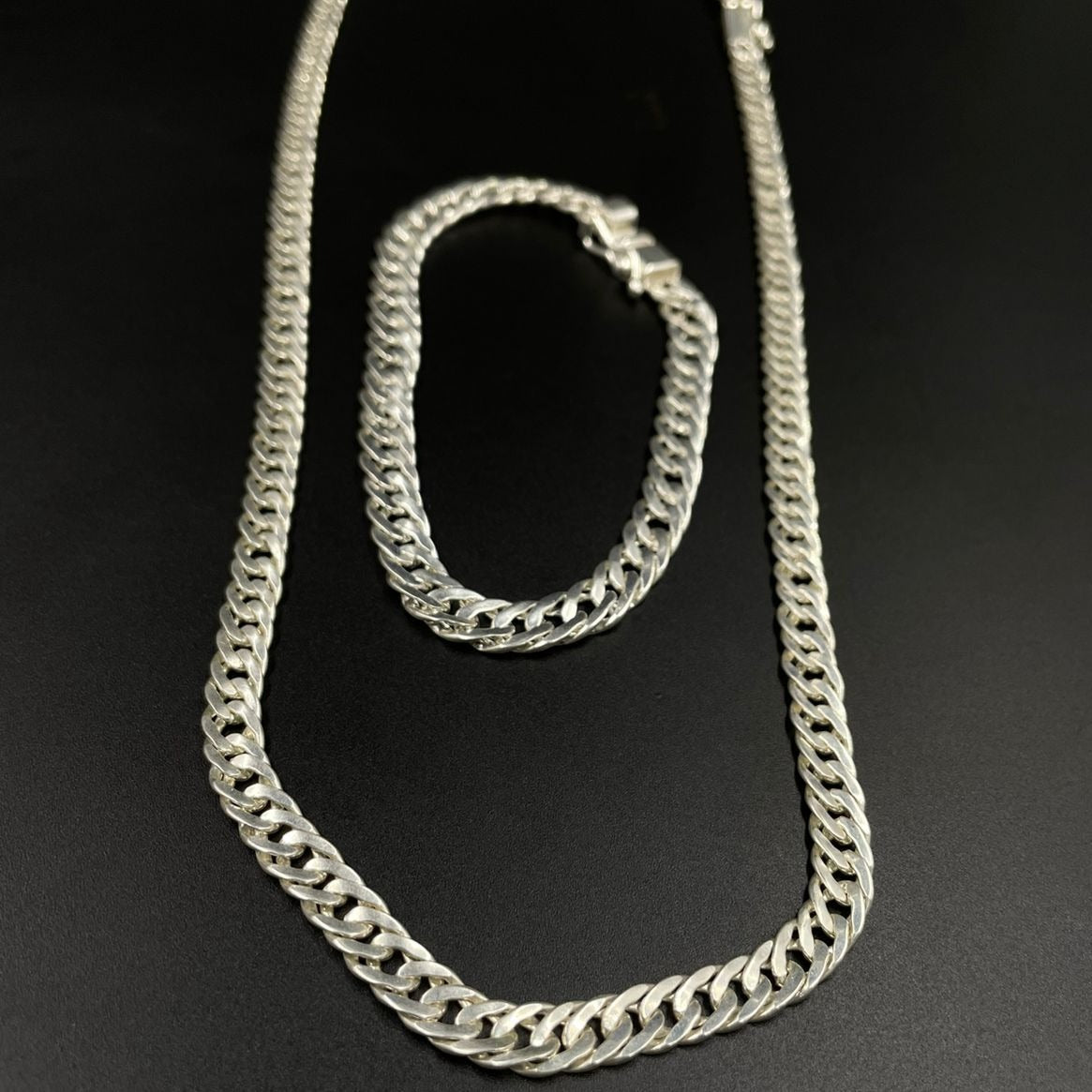 Set Malla 5 mm — Cadena y Pulsera Plata 950 - nativosjewelry