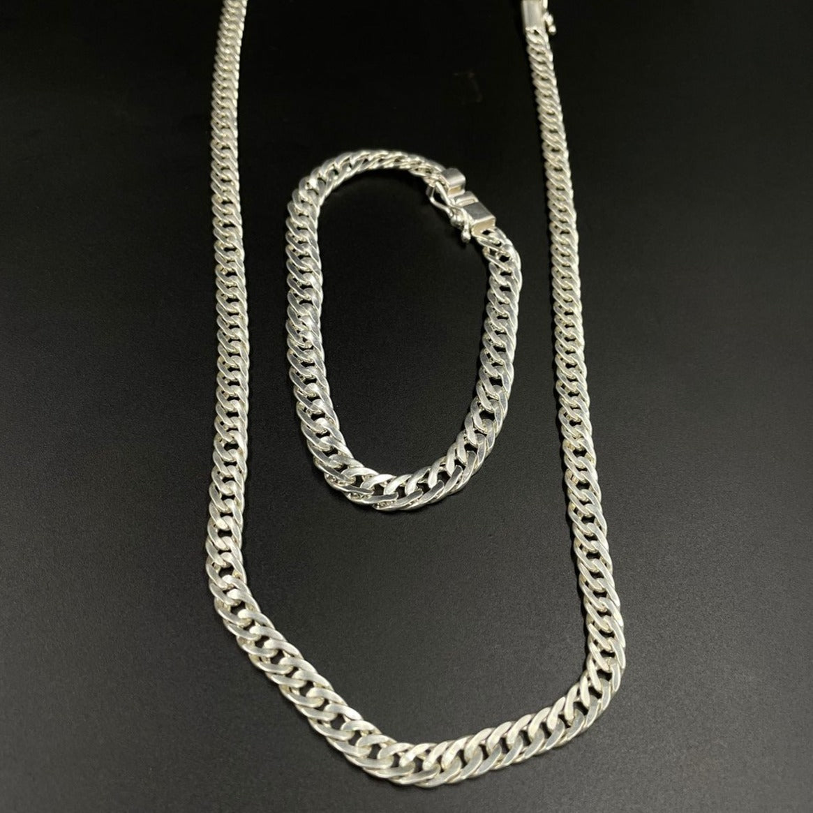 Set Malla 5 mm — Cadena y Pulsera Plata 950 - nativosjewelry