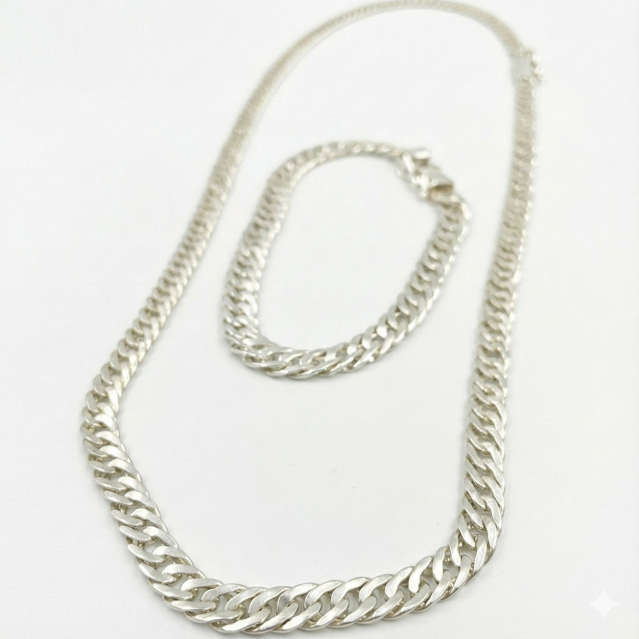 Set Malla 5 mm — Cadena y Pulsera Plata 950 - nativosjewelry