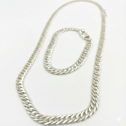 Set Malla 5 mm — Cadena y Pulsera Plata 950 - nativosjewelry