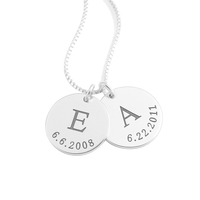 Thumbnail for Collar con dije personalizado con inicial y fecha en Plata 950 - nativosjewelry