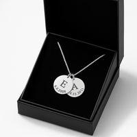 Thumbnail for Collar con dije personalizado con inicial y fecha en Plata 950 - nativosjewelry