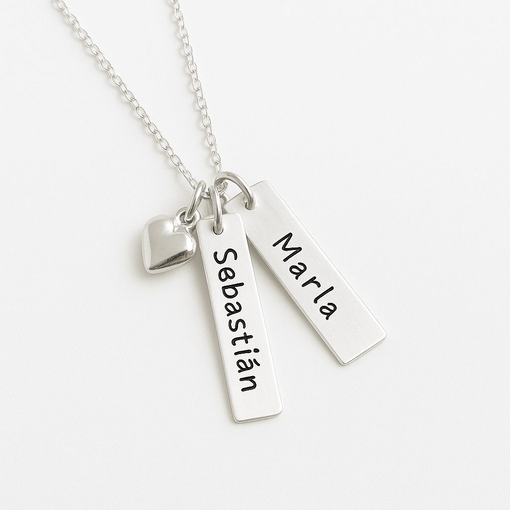 Collar con placas personalizadas en Plata 950 - nativosjewelry