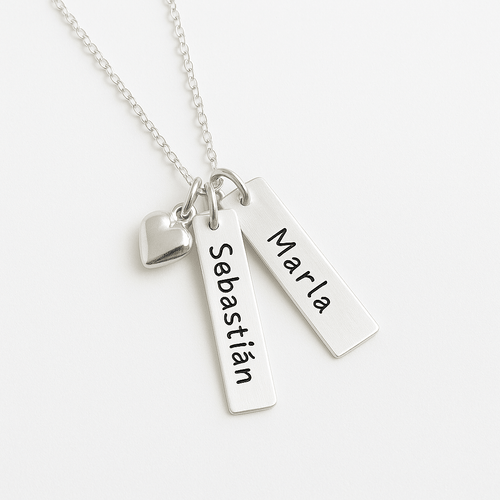 Collar con placas personalizadas en Plata 950 - nativosjewelry