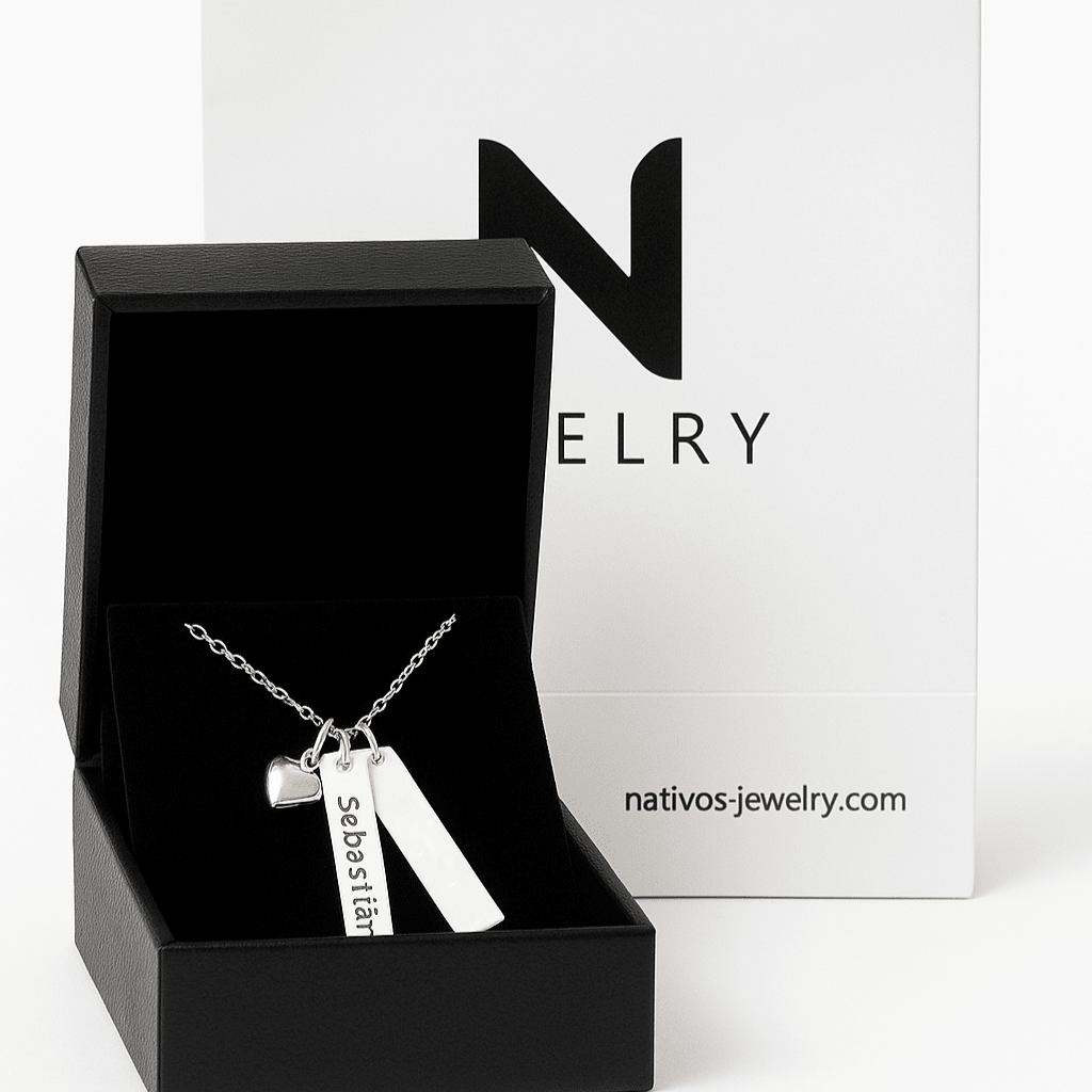 Collar con placas personalizadas en Plata 950 - nativosjewelry