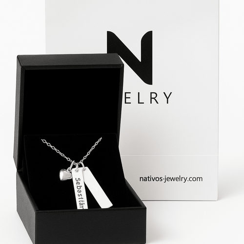 Collar con placas personalizadas en Plata 950 - nativosjewelry