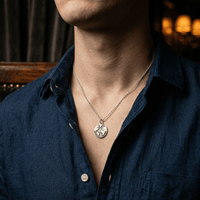 Thumbnail for Collar Forcet con Medalla Mapa Mundo — Plata 925 & 950 - nativosjewelry