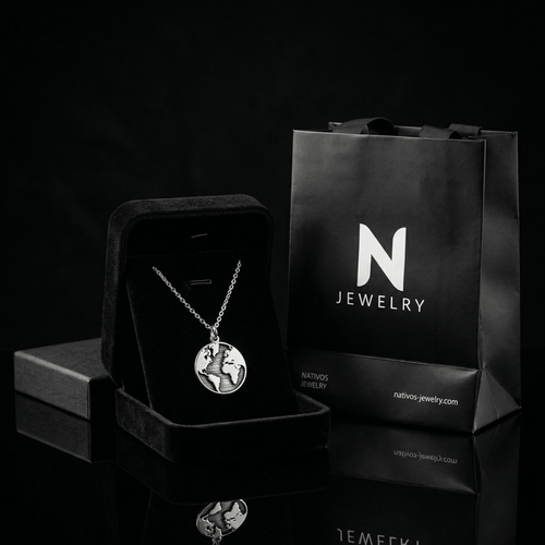 Collar Forcet con Medalla Mapa Mundo — Plata 925 & 950 - nativosjewelry