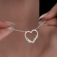 Thumbnail for Collar Corazón con 2 nombres - nativosjewelry