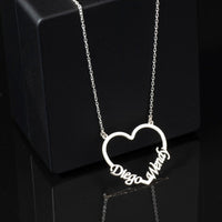 Thumbnail for Collar Corazón con 2 nombres - nativosjewelry