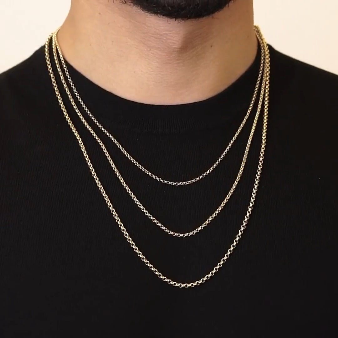 Collar Belcher Rolo Plata Ley 925 - nativosjewelry