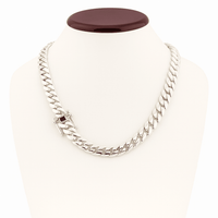 Thumbnail for Cadena Cubana Miami Plata 999 – Broche onix - 9mm / 60cm - nativosjewelry