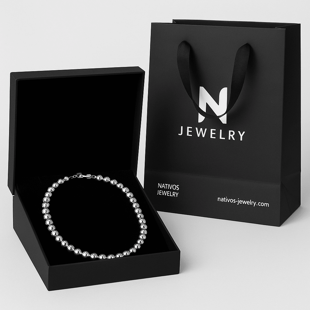 Cadena de Cuentas Plata 950 – 55 cm - nativosjewelry
