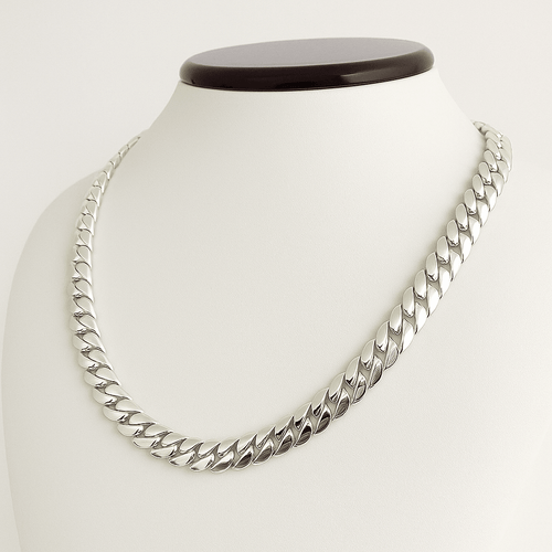 Cadena Eslabones Cubanos 8mm - Plata ley 999 - nativosjewelry