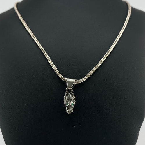 Cadena espiga con dije dragón - nativosjewelry
