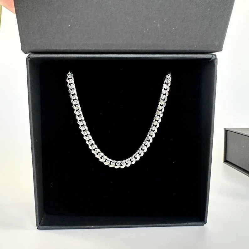 Cadena Lomo de Corvina de Plata 950 para Hombre 4mm - nativosjewelry