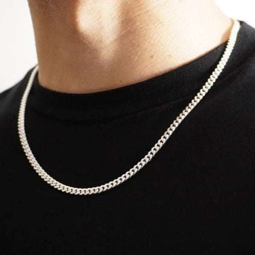 Cadena Lomo de Corvina de Plata 950 para Hombre 4mm - nativosjewelry