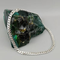 Thumbnail for Cadena lomo de corvina de Plata ley 999 con broche Brujula 9mm - nativosjewelry