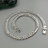 Thumbnail for Cadena lomo de corvina de Plata ley 999 con broche Brujula 9mm - nativosjewelry